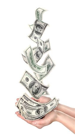 simsearch:6109-06007163,k - Falling dollars isolated on a white background Fotografie stock - Microstock e Abbonamento, Codice: 400-06766073