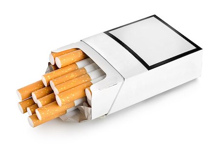Pack of cigarettes isolated on a white background Stockbilder - Microstock & Abonnement, Bildnummer: 400-06766087