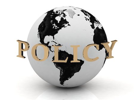 simsearch:400-08196033,k - POLICY abstraction inscription around earth on a white background Stock Photo - Budget Royalty-Free & Subscription, Code: 400-06766177