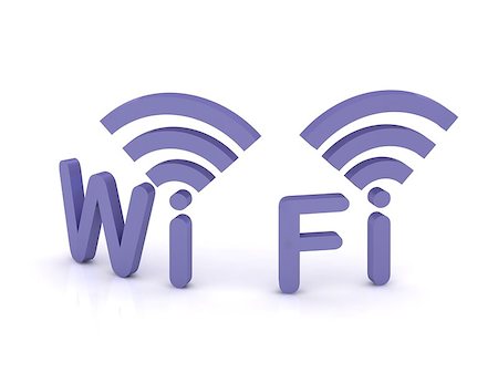 simsearch:400-07570955,k - Wi-fi, 3d icon on white background Stock Photo - Budget Royalty-Free & Subscription, Code: 400-06766192