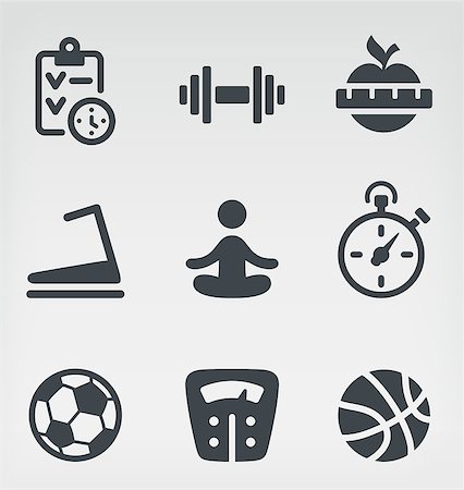 exercise icon - Vector illustration of fitness on light background Stock Photo - Budget Royalty-Free & Subscription, Code: 400-06766300