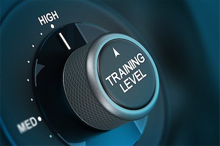 quality testing - Training button pointing on hith level, 3d render image vith blue tones and blur effect Stock Photo - Budget Royalty-Free & Subscription, Code: 400-06766303