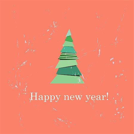 simsearch:400-06766392,k - Paper Christmas tree on a red background congratulatory Stock Photo - Budget Royalty-Free & Subscription, Code: 400-06766391