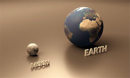 simsearch:400-06766471,k - A rendered size-comparison sheet between the Planet Earth and Moon with captions. Stock Photo - Budget Royalty-Free & Subscription, Code: 400-06766468