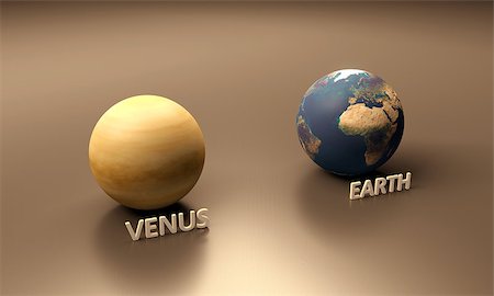 simsearch:400-06766471,k - A rendered size-comparison sheet between the Planets Earth and Venus with captions. Stock Photo - Budget Royalty-Free & Subscription, Code: 400-06766474