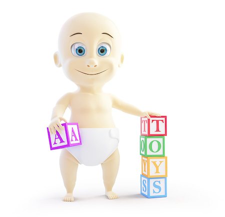 simsearch:400-08835171,k - baby 3d alphabet blocks on a white background Photographie de stock - Aubaine LD & Abonnement, Code: 400-06766512