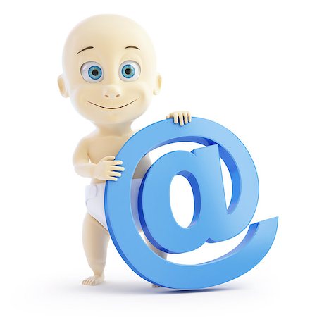 simsearch:400-04129482,k - 3d baby e mail sign on a white background Photographie de stock - Aubaine LD & Abonnement, Code: 400-06766523