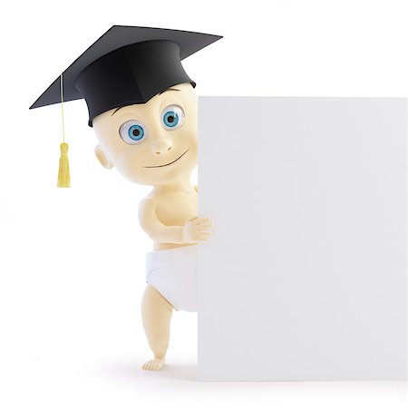 baby preschool graduation cap form on a white background Stock Photo - Budget Royalty-Free & Subscription, Code: 400-06766539