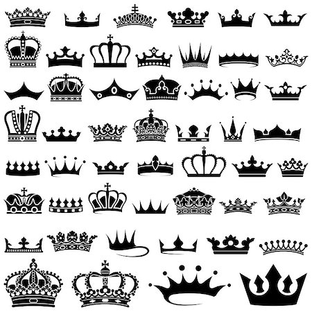 Crown design Set - 50 illustrations, Vector Stock Photo - Budget Royalty-Free & Subscription, Code: 400-06766657