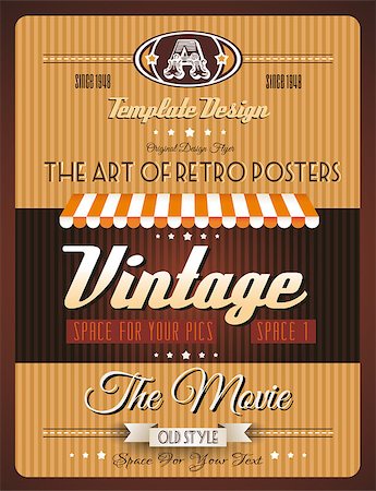 Vintage retro page template for a variety of purposes: website home page, old style flyers, book covers or vintage posters. Stock Photo - Budget Royalty-Free & Subscription, Code: 400-06766776