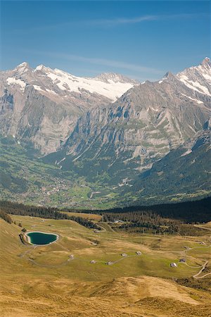 View on Alps and valley from Männlichen mountain. GPS information is in the file. Stock Photo - Budget Royalty-Free & Subscription, Code: 400-06766816