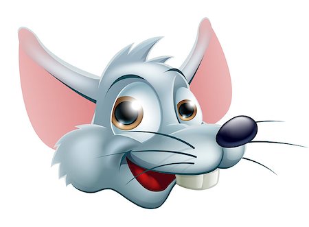 simsearch:400-06525993,k - Illustration of a cute happy cartoon rat characters face Foto de stock - Super Valor sin royalties y Suscripción, Código: 400-06766940