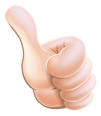 Illustration of a cartoon hand giving a thumbs up Stock Photo - Budget Royalty-Free & Subscription, Code: 400-06766942