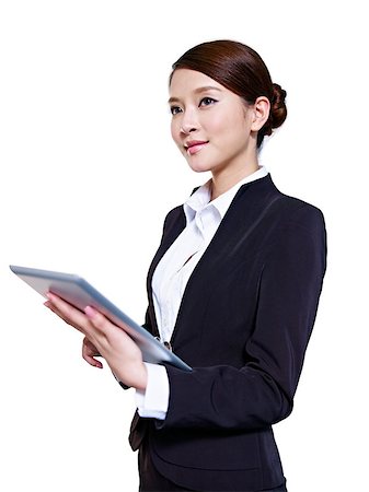 people ipad computer studio - studio portrait of an asian business executive Stock Photo - Budget Royalty-Free & Subscription, Code: 400-06767069