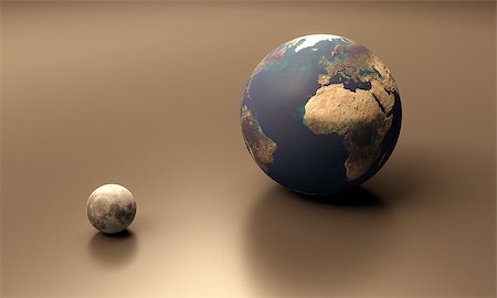 simsearch:400-06766471,k - A rendered size-comparison sheet between the Planet Earth and Moon. Stock Photo - Budget Royalty-Free & Subscription, Code: 400-06767082