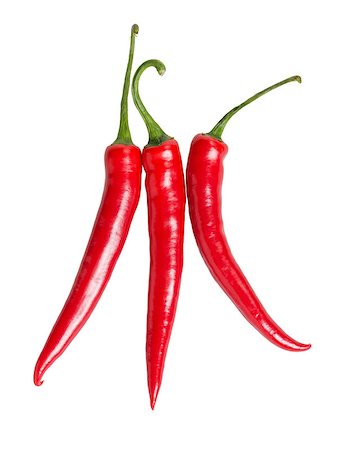 simsearch:400-07211737,k - three red chili peppers, isolated on white Photographie de stock - Aubaine LD & Abonnement, Code: 400-06767286