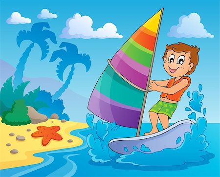 Water sport theme image 2 - eps10 vector illustration. Stock Photo - Budget Royalty-Free & Subscription, Code: 400-06767365