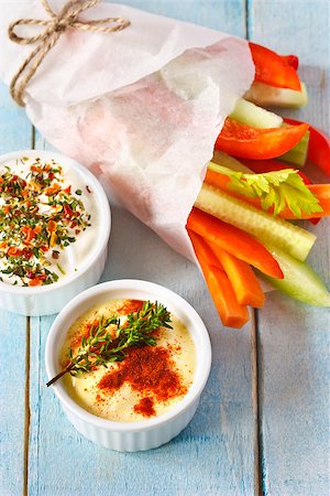 simsearch:400-07298426,k - Delicious vegetables and spicy yogurt dip. Stock Photo - Budget Royalty-Free & Subscription, Code: 400-06767708