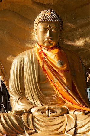 burmese buddha statue in yangon myanmar Stock Photo - Budget Royalty-Free & Subscription, Code: 400-06767719