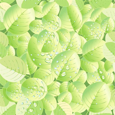 Bright seamless pattern of green textured leaves Stockbilder - Microstock & Abonnement, Bildnummer: 400-06767765