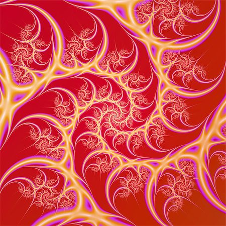 simsearch:400-06699301,k - Digital abstract fractal image with a spiral design in cream on a red background. Stock Photo - Budget Royalty-Free & Subscription, Code: 400-06768245