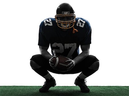 one caucasian american football player man in silhouette studio isolated on white background Foto de stock - Super Valor sin royalties y Suscripción, Código: 400-06768454