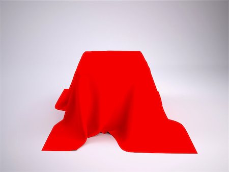 simsearch:400-07248992,k - Box covered with red cloth. render studio Photographie de stock - Aubaine LD & Abonnement, Code: 400-06768557