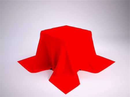 simsearch:400-07248992,k - Box covered with red cloth. render studio Photographie de stock - Aubaine LD & Abonnement, Code: 400-06768564