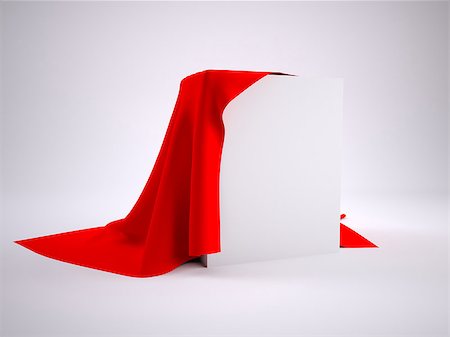 simsearch:400-07248992,k - Box covered with red cloth. render studio Photographie de stock - Aubaine LD & Abonnement, Code: 400-06768562