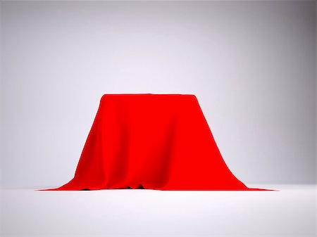 simsearch:400-07248992,k - Box covered with red cloth. render studio Photographie de stock - Aubaine LD & Abonnement, Code: 400-06768601
