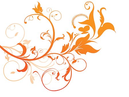 simsearch:400-05235690,k - abstract orange based floral  vector illustration Stock Photo - Budget Royalty-Free & Subscription, Code: 400-06768891