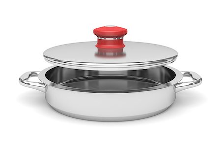 Empty open pan on white background Stock Photo - Budget Royalty-Free & Subscription, Code: 400-06769026