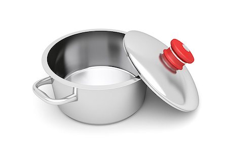 Empty cooking pot on white background Stock Photo - Budget Royalty-Free & Subscription, Code: 400-06769031