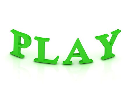 PLAY sign with green letters on isolated white background Photographie de stock - Aubaine LD & Abonnement, Code: 400-06769181