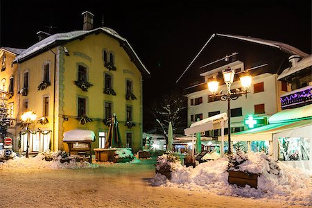 fairy mountain - Illuminated Street of Megeve on Christmas Eve, French Alps, France Stock Photo - Budget Royalty-Free & Subscription, Code: 400-06769330