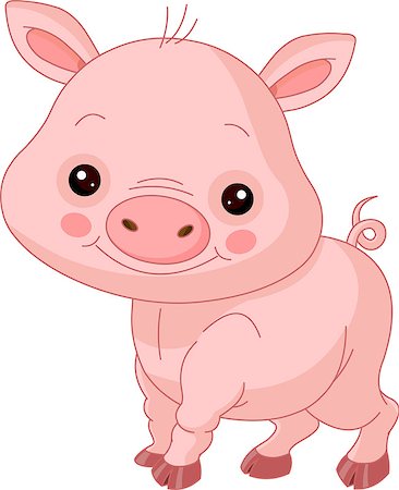 simsearch:400-08935822,k - Fun zoo. Illustration of cute Pig Stock Photo - Budget Royalty-Free & Subscription, Code: 400-06769798