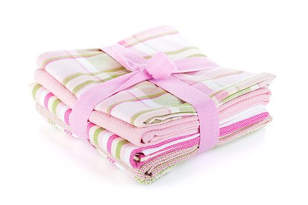 simsearch:400-04799995,k - Kitchen towels. Isolated on white background Foto de stock - Super Valor sin royalties y Suscripción, Código: 400-06769845