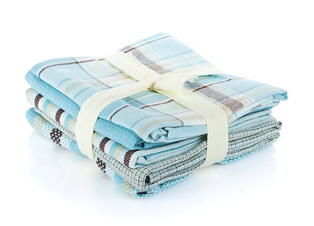 simsearch:400-04799995,k - Kitchen towels. Isolated on white background Stock Photo - Budget Royalty-Free & Subscription, Code: 400-06769846