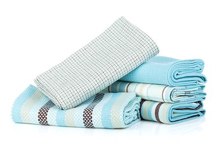 simsearch:400-04799995,k - Kitchen towels. Isolated on white background Stock Photo - Budget Royalty-Free & Subscription, Code: 400-06769848