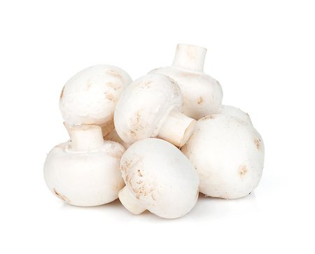 simsearch:400-05305223,k - Heap of champignon mushrooms. Isolated on white background Foto de stock - Super Valor sin royalties y Suscripción, Código: 400-06769864