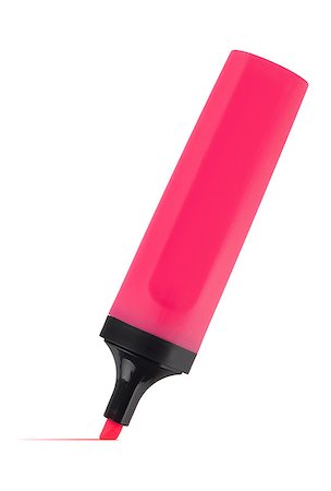 simsearch:400-05044785,k - Pink highlighter. Isolated on white background Stockbilder - Microstock & Abonnement, Bildnummer: 400-06769874