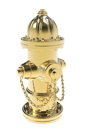 dangerous electrical outlet - 3d render of  golden fire hydrant on a white background Stock Photo - Budget Royalty-Free & Subscription, Code: 400-06769894