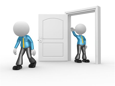 eviction - 3d people - man, person kicked out the door Stock Photo - Budget Royalty-Free & Subscription, Code: 400-06760164
