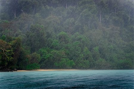 Ocean rain storm detail with green coast background and raindrops Stock Photo - Budget Royalty-Free & Subscription, Code: 400-06760788