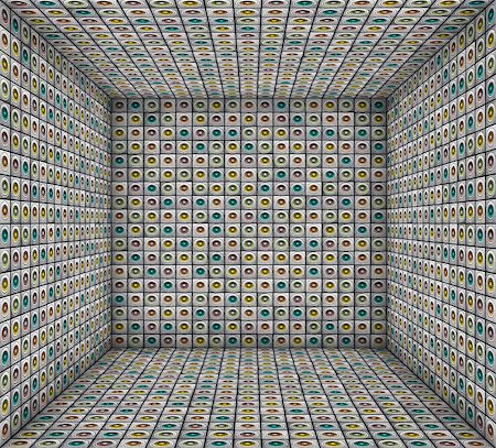 3d sound - system mosaic grunge square tiled empty space Stock Photo - Budget Royalty-Free & Subscription, Code: 400-06760854