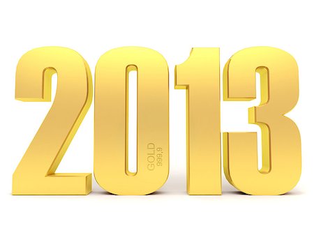 The sign of the new year made of gold Foto de stock - Royalty-Free Super Valor e Assinatura, Número: 400-06761125