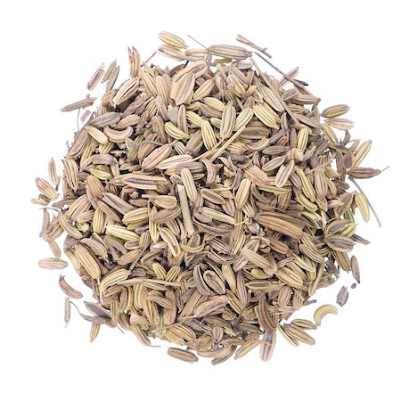 Closeup overview of isolated dried fennel seeds isolated on white Foto de stock - Royalty-Free Super Valor e Assinatura, Número: 400-06761397