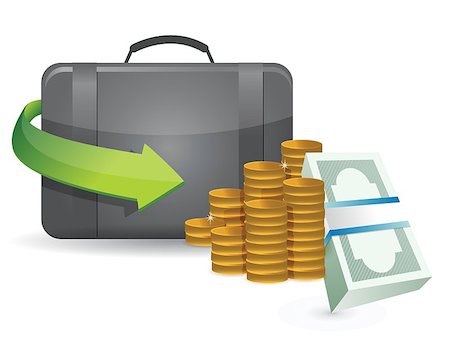 simsearch:400-06761496,k - suitcase full of money illustration design over a white background Stock Photo - Budget Royalty-Free & Subscription, Code: 400-06761478