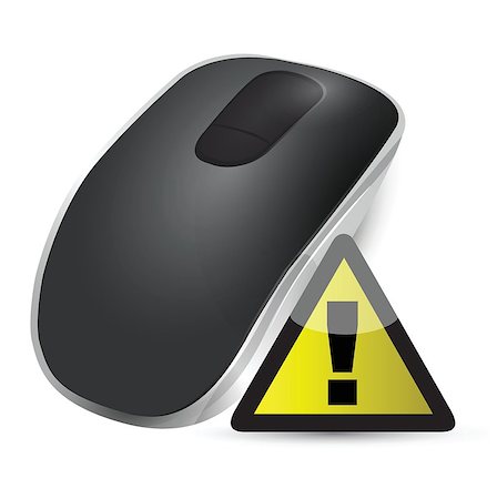 warning sign Wireless computer mouse isolated on white background Stock Photo - Budget Royalty-Free & Subscription, Code: 400-06761563