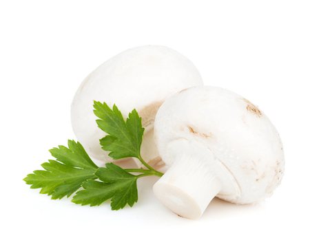 simsearch:400-05305223,k - Champignon mushrooms with herbs. Isolated on white background Stock Photo - Budget Royalty-Free & Subscription, Code: 400-06761723